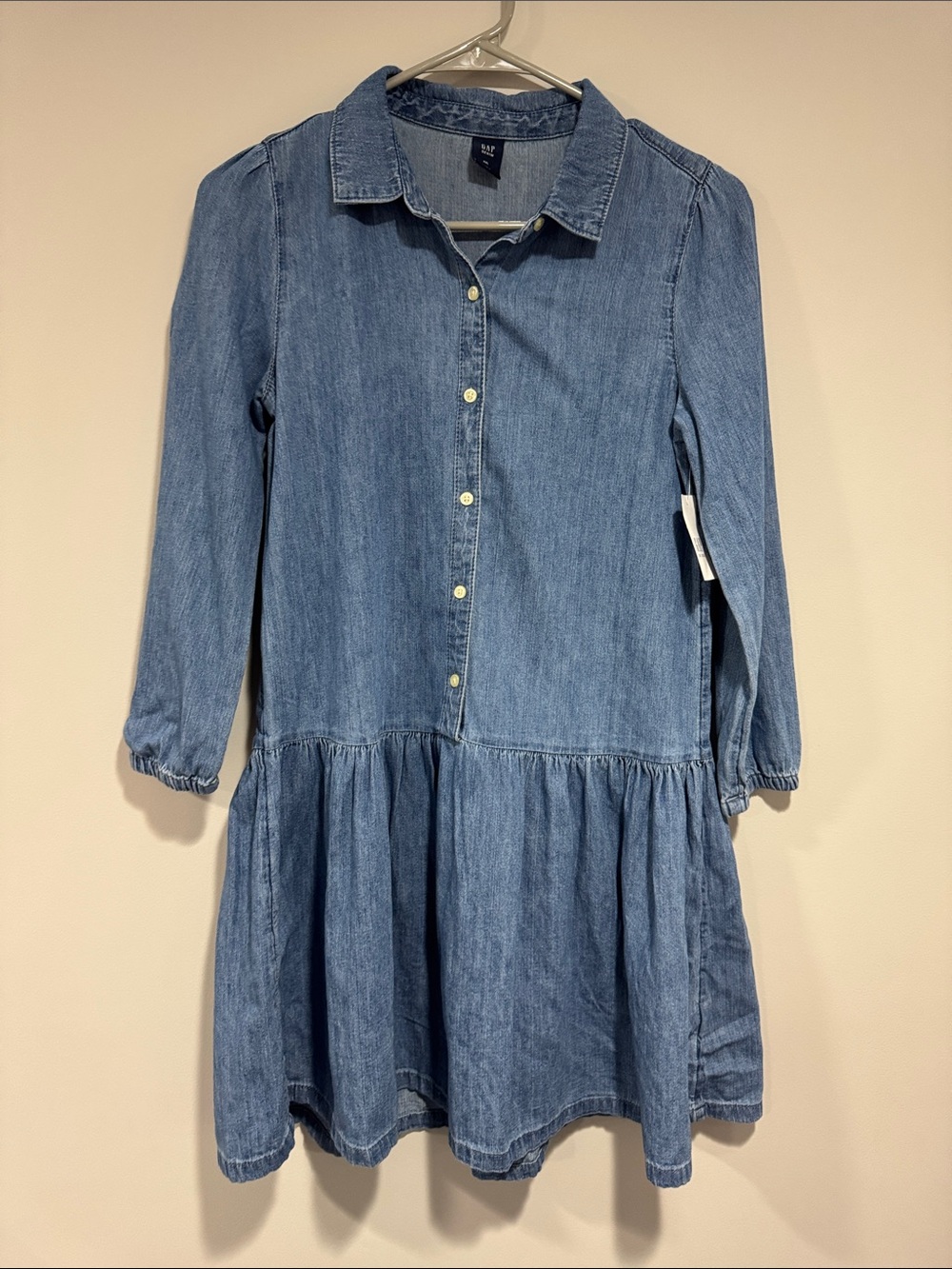 NWT GAP Girls' Blue Denim Shirt Dress Size XXL